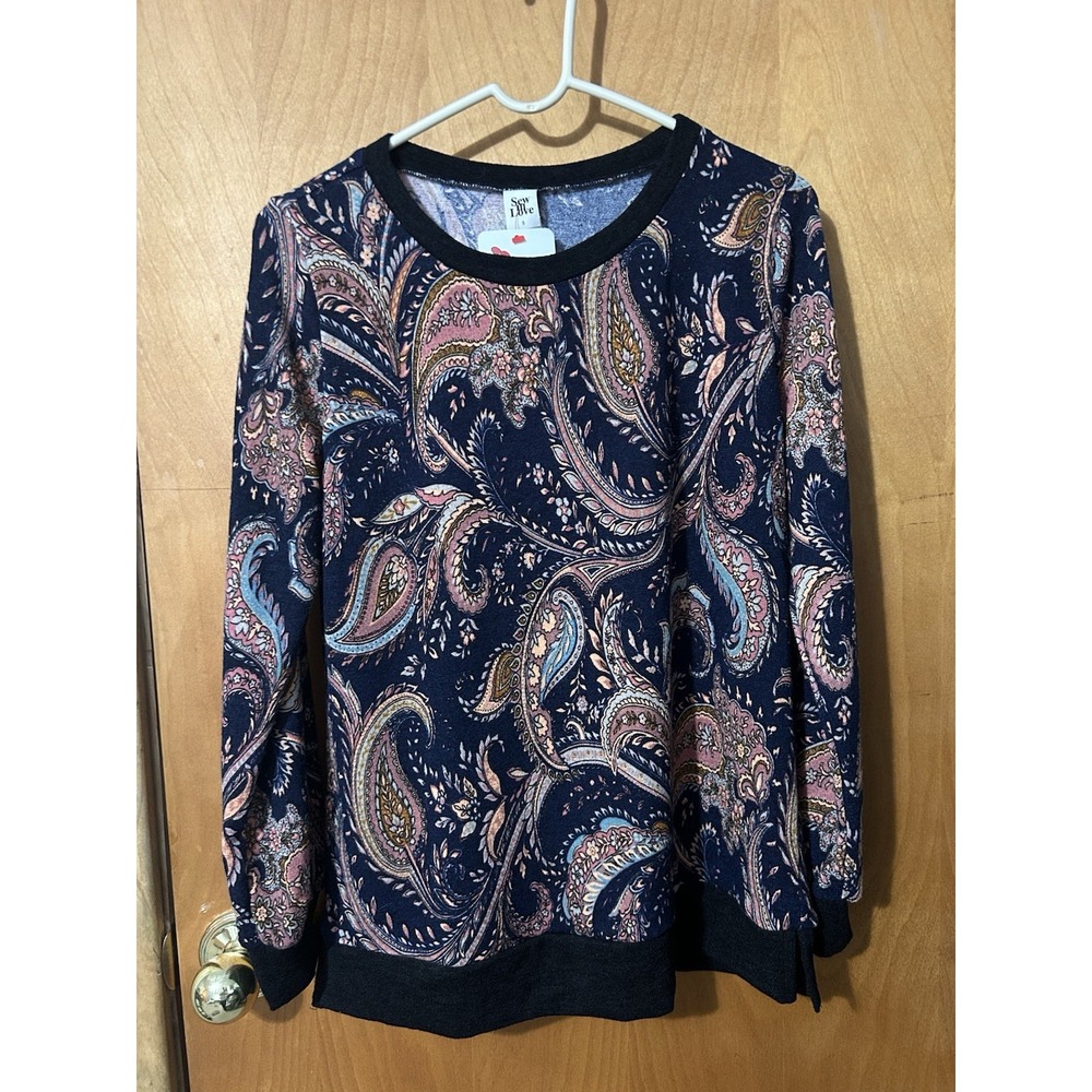 Sew in Love Paisley Navy Sweater‎ size Small NWT